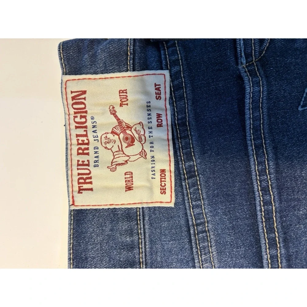 True Religion Jeans Mens 33X32 Blue Bobby Relaxed Baggy Embroidered NWT $184. 33